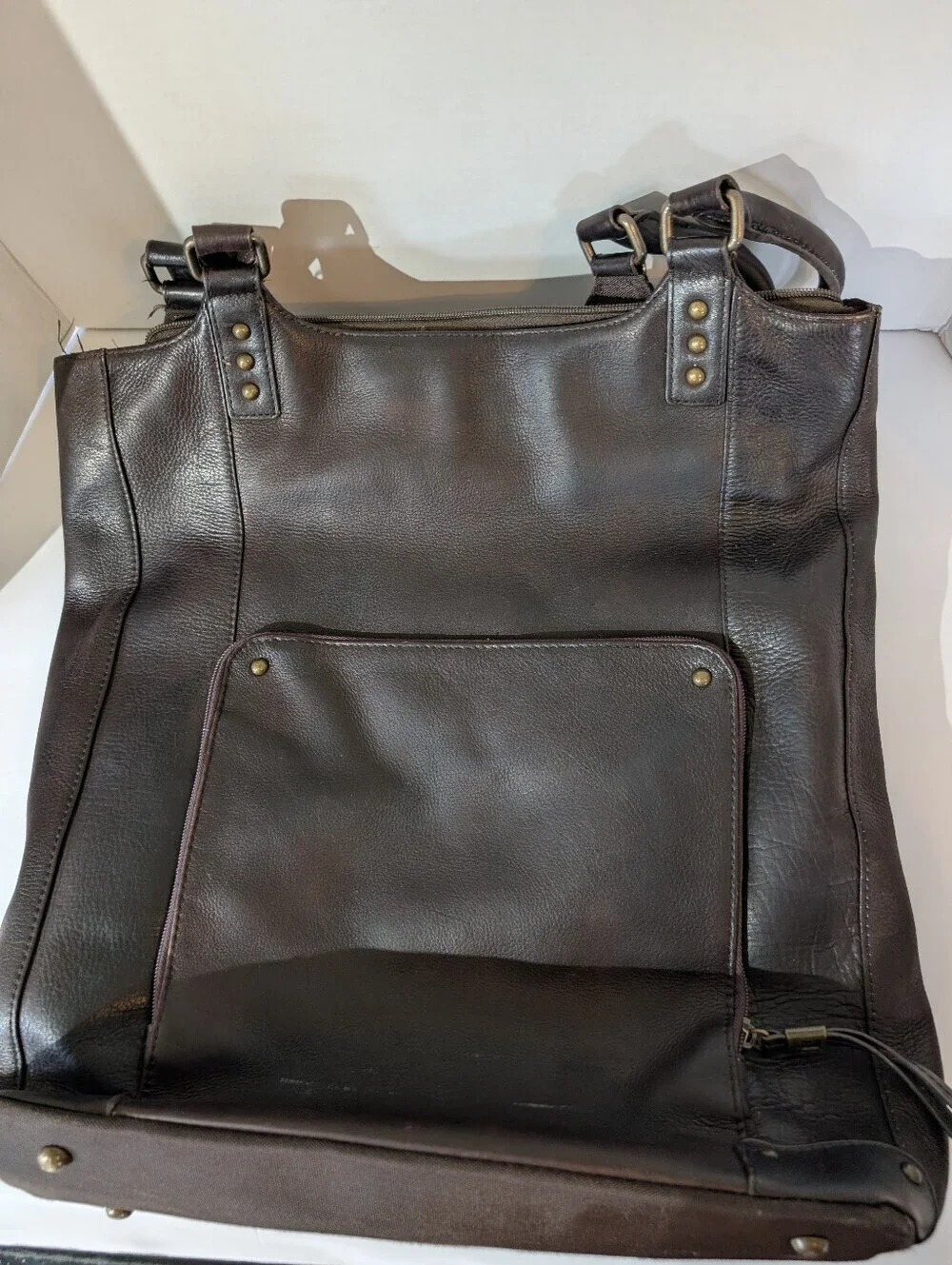 Solo NY Leather Laptop BucketTote Bag in Espresso - Classic Everyday Carry